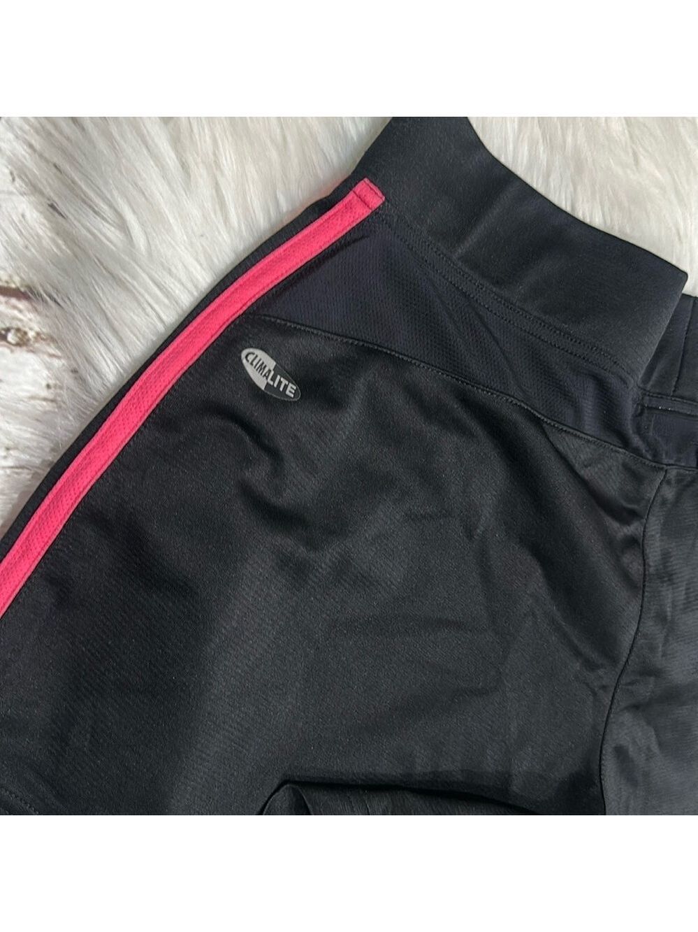 Adidas Pink and Black Athletic Shorts with Moisture-Wicking Fabric Size Medium - Picture 7 of 16